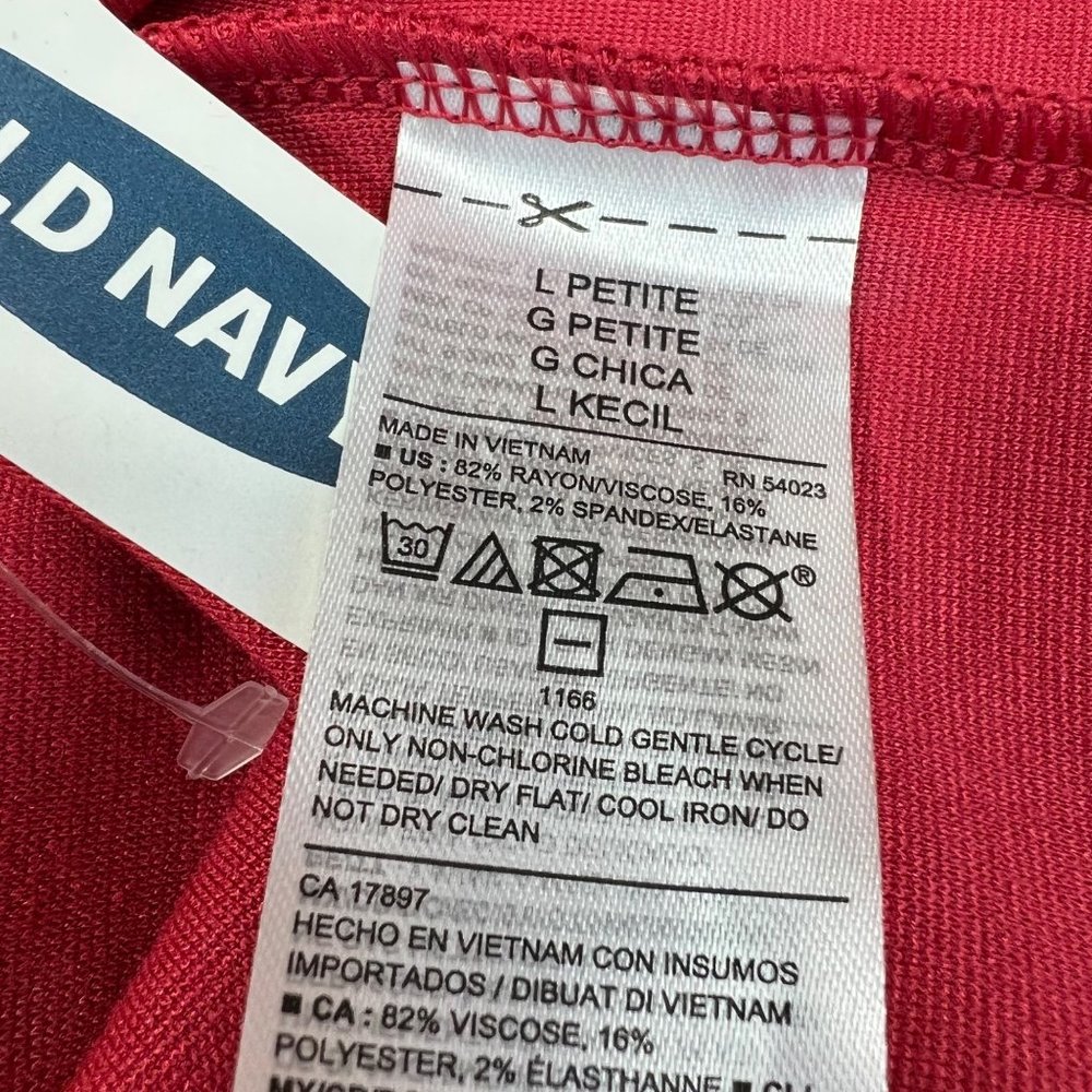 Old Navy Knit Ruched Sweetheart Neckline A-Line Dress Red Dot Petite Large - Picture 10 of 12
